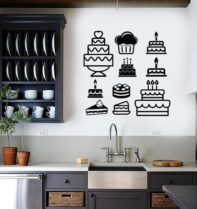 Vinyl Wall Decal Bakery Shop Cake Kitchen Dessert Pastry Sweets  Stickers Mural (g4514)