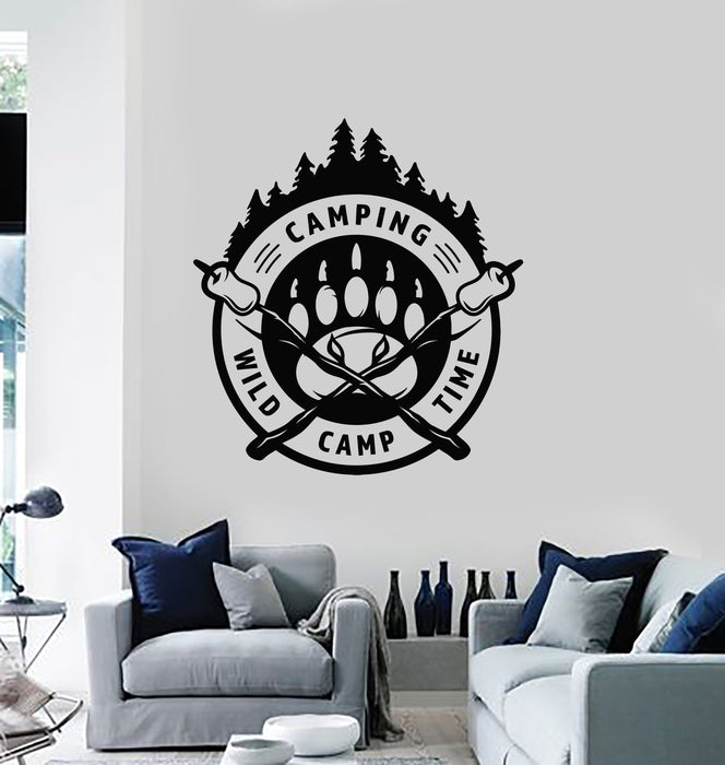 Vinyl Wall Decal Wild Camp Time Camping Boy's Room Decor Tourist Stickers Mural (g2053)