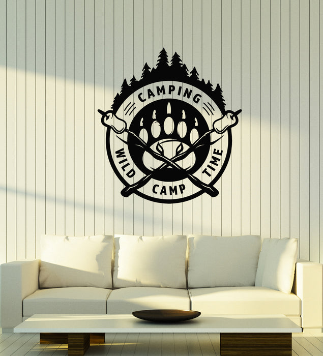 Vinyl Wall Decal Wild Camp Time Camping Boy's Room Decor Tourist Stickers Mural (g2053)