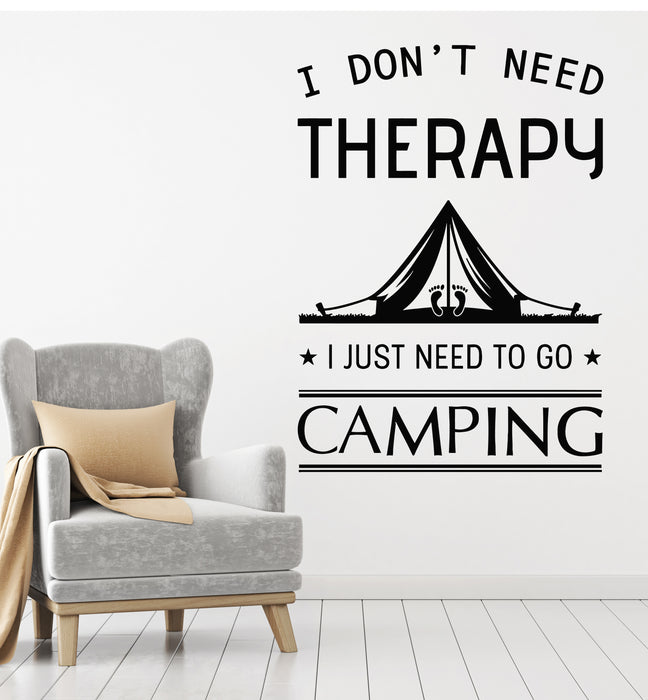 Vinyl Wall Decal Camping Quote Nature Tourism For Traveler Tent Stickers Mural (g2817)