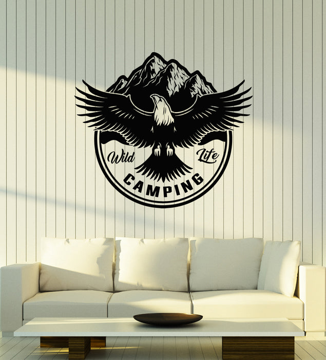 Vinyl Wall Decal Eagle Wild Life Camping Mountains Landscape Stickers Mural (g3846)