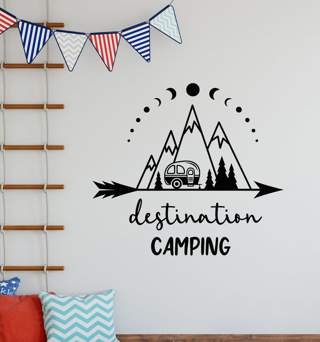 Vinyl Wall Decal Destination Camping Tourism Hobby Travel Stickers Mural (g6751)