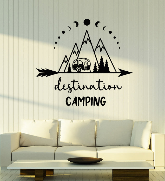 Vinyl Wall Decal Destination Camping Tourism Hobby Travel Stickers Mural (g6751)