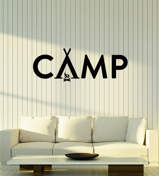 Vinyl Wall Decal Lettering Camp Camping Travel Adventure Stickers Mural (g5301)