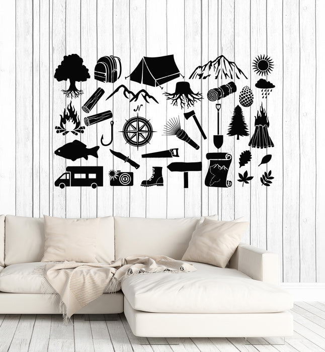 Vinyl Wall Decal Be Wild Adventure Camping Nature Forest Weather Stickers Mural (g7783)