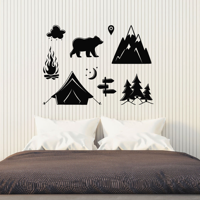 Vinyl Wall Decal Hunting Hobby Deer Tourism Travel Camping Wild Stickers Mural (g8149)