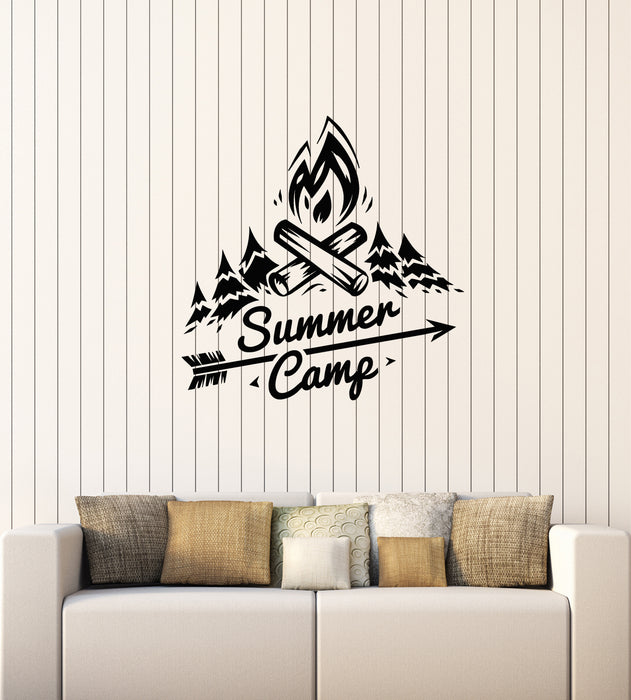 Vinyl Wall Decal Adventure Summer Camp Wild Life Campfire  Stickers Mural (g4441)