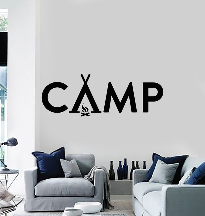 Vinyl Wall Decal Lettering Camp Camping Travel Adventure Stickers Mural (g5301)