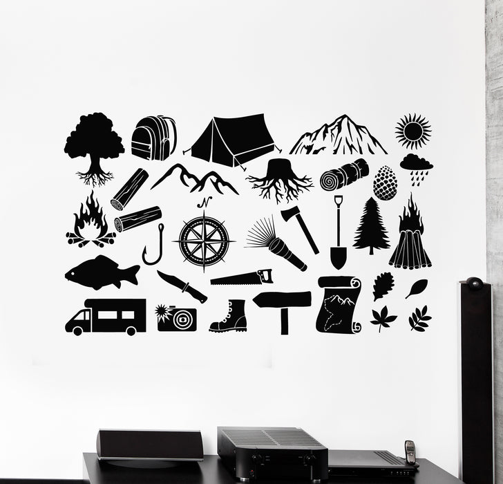 Vinyl Wall Decal Be Wild Adventure Camping Nature Forest Weather Stickers Mural (g7783)