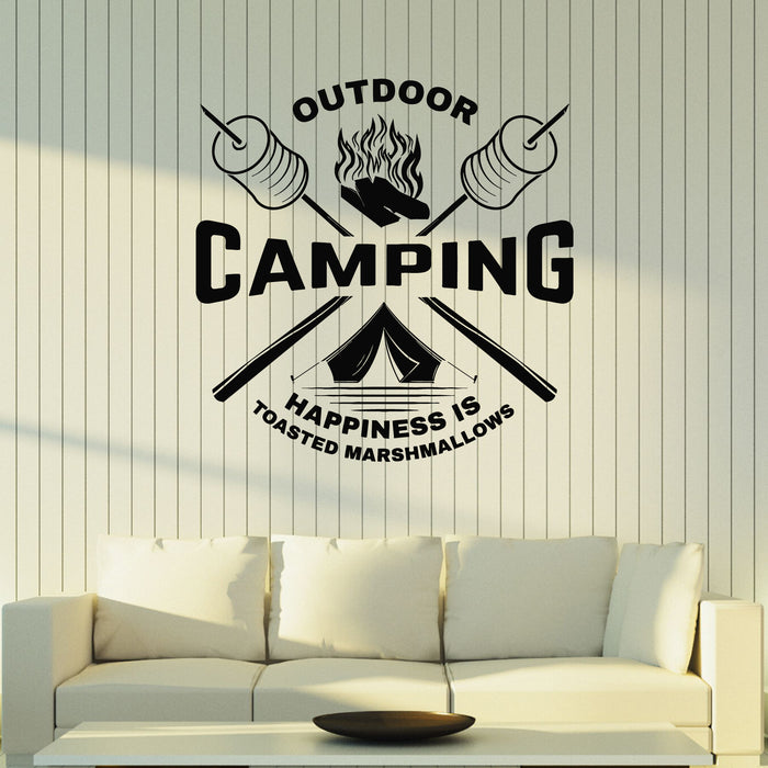 Vinyl Wall Decal Camping Hobby Tourism Camp Quote Marshmallow Stickers Mural (g8172)