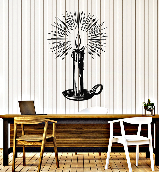 Vinyl Wall Decal Candle Decor Candlestick Light House Bedroom Stickers Mural (g6694)