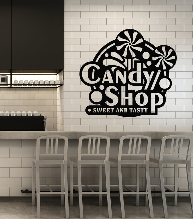 Vinyl Wall Decal Sweet And Tasty Cake Candy Shop Dessert Stickers Mural (g6245)