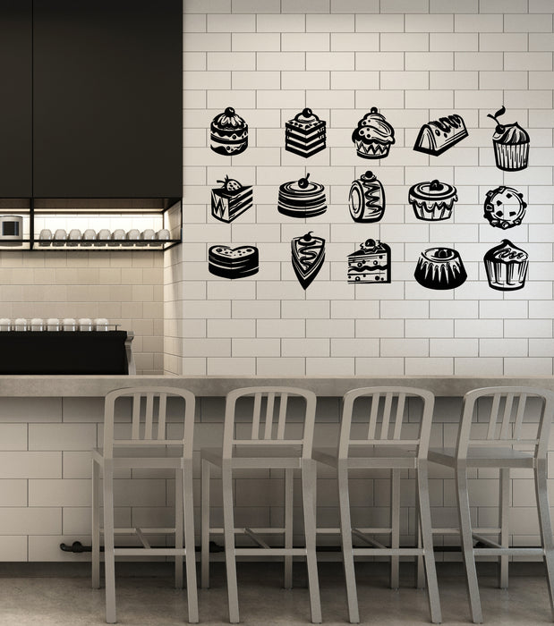 Vinyl Wall Decal Bakery Store Candy Cake Sweet Kitchen Cafe Stickers Mural (g4807)