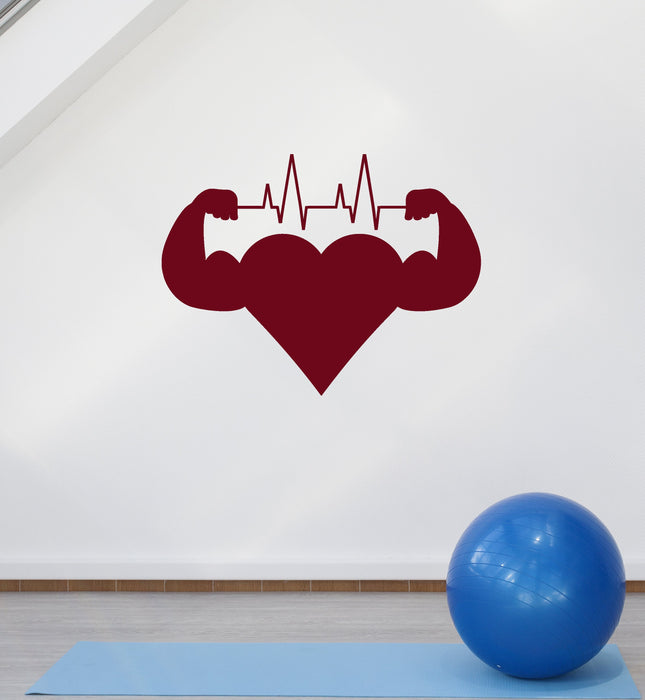 Autocollant mural en vinyle pour entraînement cardio, santé cardiaque, salle de sport, centre de remise en forme, autocollants d'intérieur (ig5791)