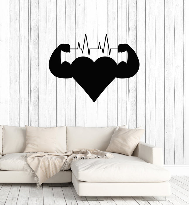 Autocollant mural en vinyle pour entraînement cardio, santé cardiaque, salle de sport, centre de remise en forme, autocollants d'intérieur (ig5791)