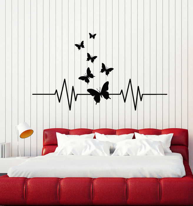 Vinyl Wall Decal Pulse Beauty Butterfly Patterns Heart Home Interior Stickers Mural (g7616)