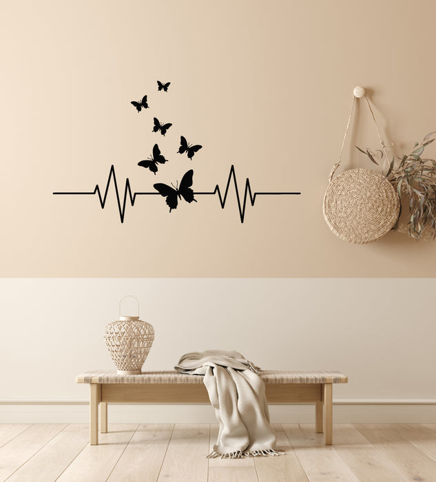 Vinyl Wall Decal Pulse Beauty Butterfly Patterns Heart Home Interior Stickers Mural (g7616)