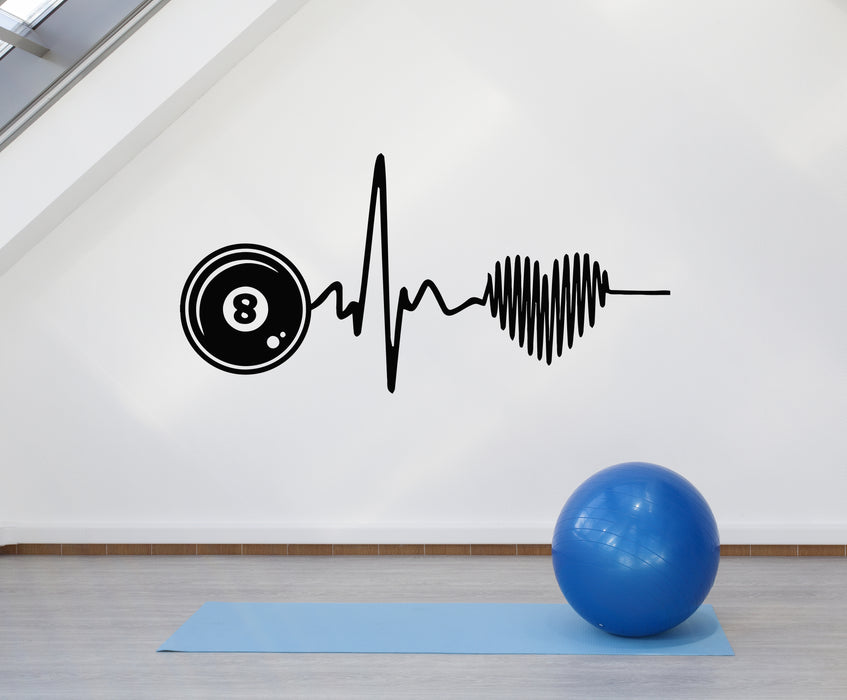 Autocollant mural en vinyle pour cardiogramme, rythme cardiaque, sport, gym, vitamines (g6169)