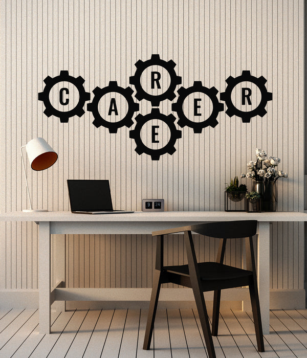 Vinyl Wall Decal Teamwork Gears Work Office Decor Career Stickers Mural (g6514)