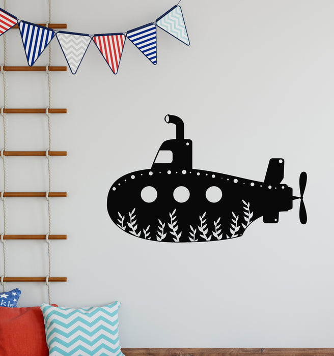 Vinyl Wall Decal Submarine Cartoon Ship Children Room Stickers Mural (g6607)