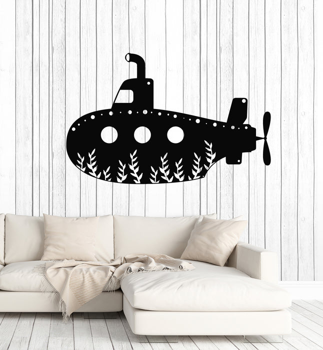 Vinyl Wall Decal Submarine Cartoon Ship Children Room Stickers Mural (g6607)