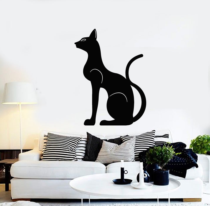 Vinyl Wall Decal Egyptian Cat Ancient Egypt Magic Animal Stickers Mural (g473)