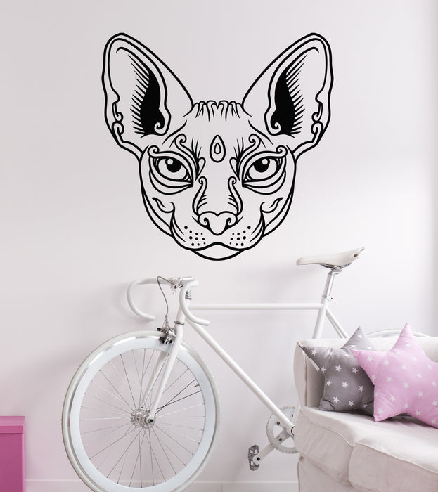 Vinyl Wall Decal Cat Sphinx Head Home Pet Animal Decoration Stickers Mural (g7019)