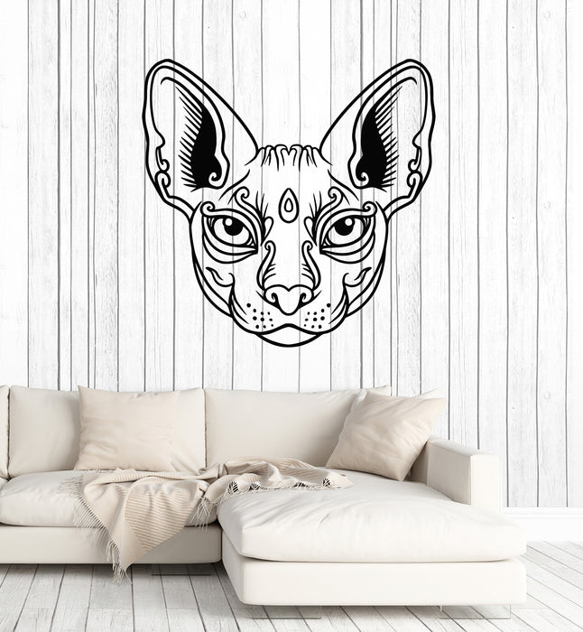 Vinyl Wall Decal Cat Sphinx Head Home Pet Animal Decoration Stickers Mural (g7019)