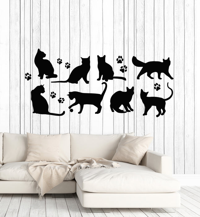 Vinyl Wall Decal Cute Pets Shop Cats House Animals Nursery Decor Stickers Mural (g2925)