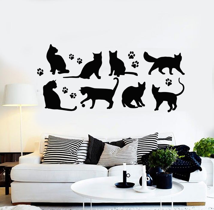 Vinyl Wall Decal Cute Pets Shop Cats House Animals Nursery Decor Stickers Mural (g2925)