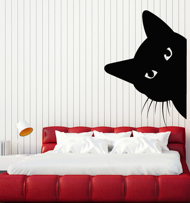 Vinyl Wall Decal Cat Head Home Animal Pet Shop Nursery Stickers Mural (g5240)