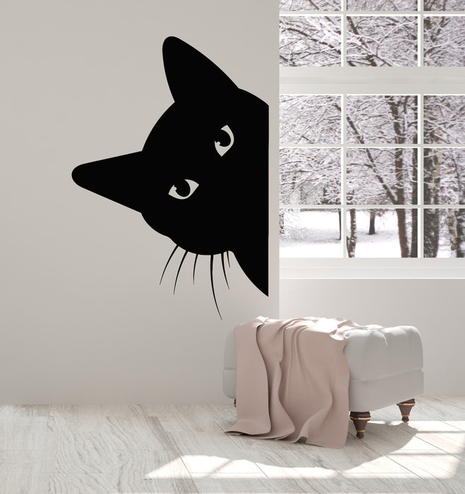 Vinyl Wall Decal Cat Head Home Animal Pet Shop Nursery Stickers Mural (g5240)