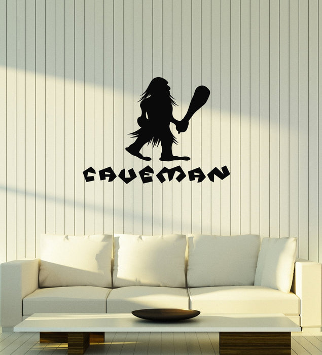 Vinyl Wall Decal Caveman Silhouette Man Cave Zone Sign Decor Stickers Mural (ig5670)