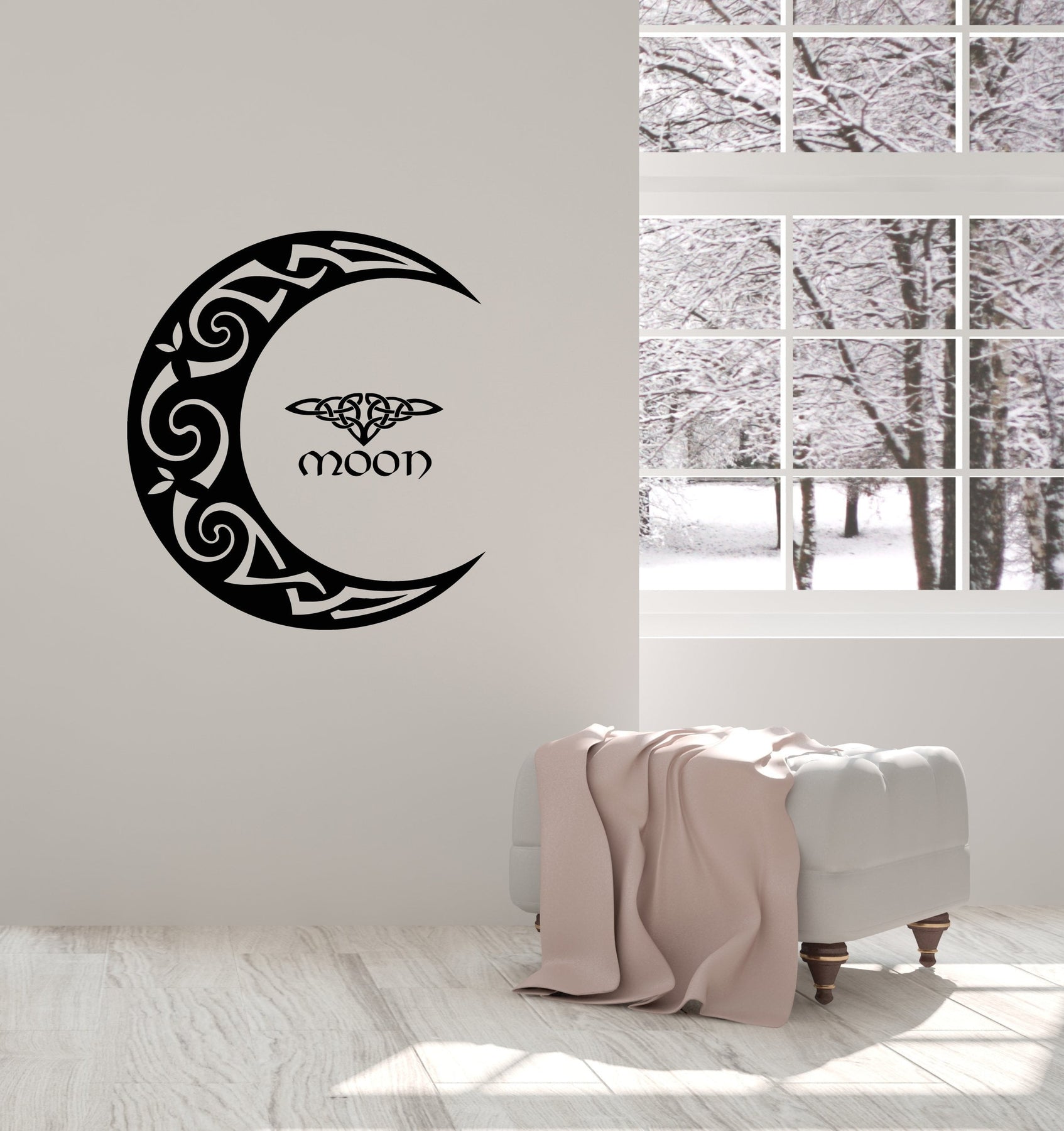 Crescent Moon Vinyl Wall Art Decal