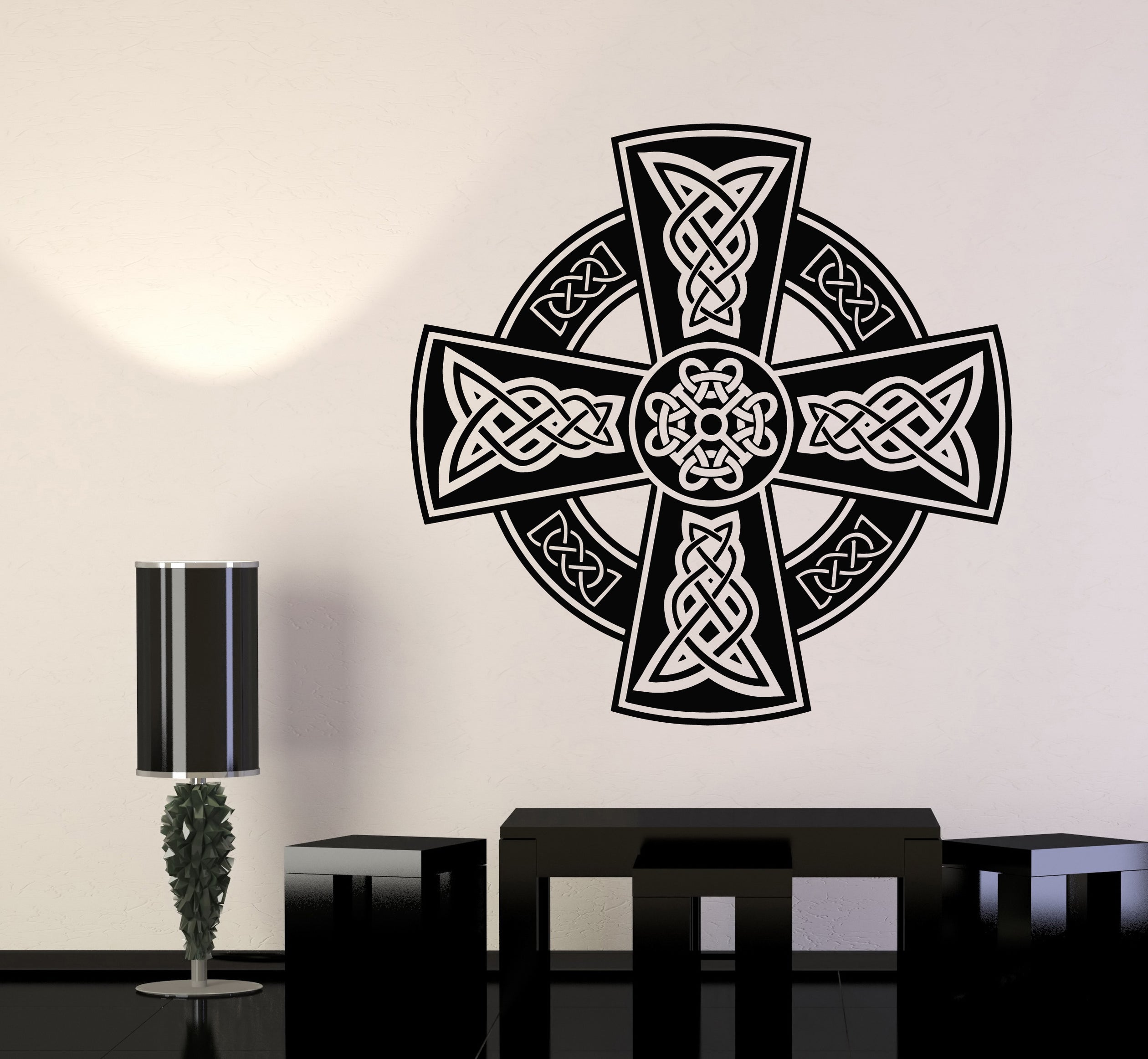 Vinyl Wall Decal Amulet Talisman Celtic Cross Irish Pattern Stickers M