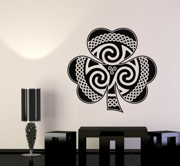 Vinyl Wall Decal Celtic Ornament Trefoil Ireland Irish Clover Stickers Mural (g6558)