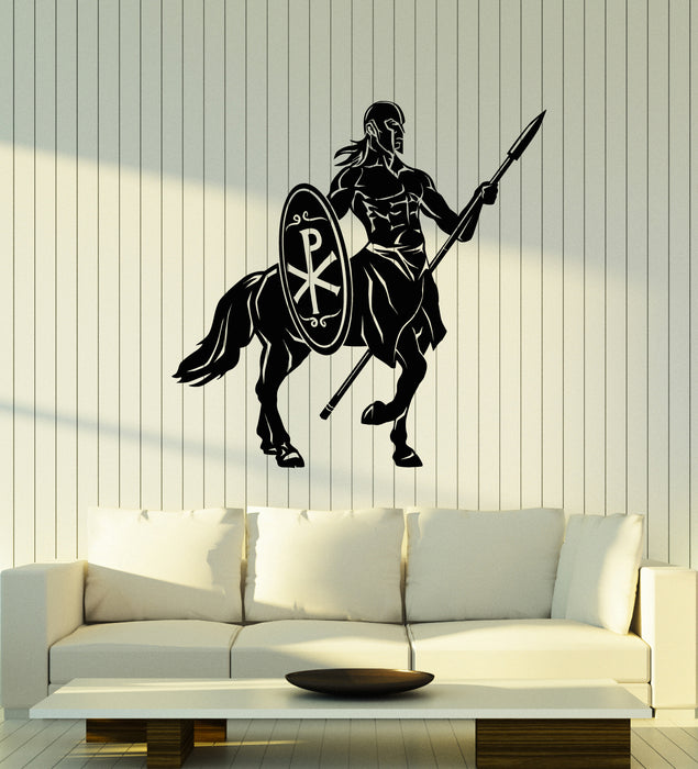 Vinyl Wall Decal Centaur Mythical Creature Fantasy Spear Shield Stickers Mural (g2896)