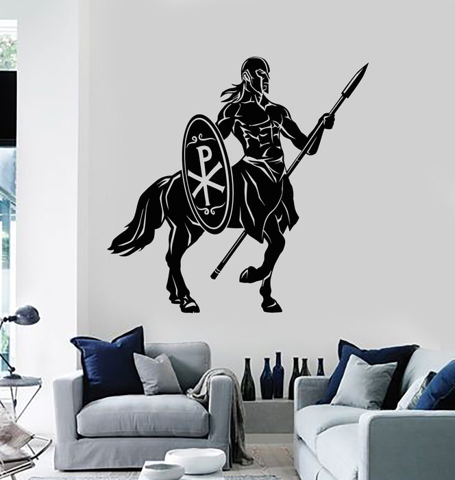 Vinyl Wall Decal Centaur Mythical Creature Fantasy Spear Shield Stickers Mural (g2896)