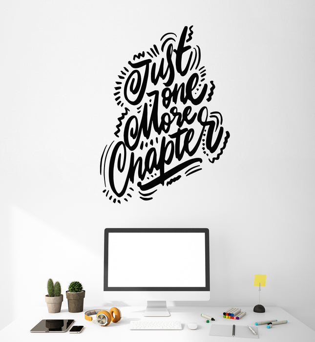 Autocollant mural en vinyle avec phrase Just One More Books Chapter Reading Corner Stickers Mural (g3527)