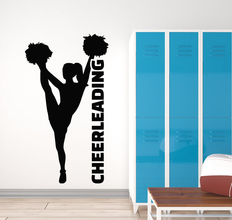 Vinyl Wall Decal Support Athletic Cheerleading Girl Sport Teams Stickers Mural (g448)