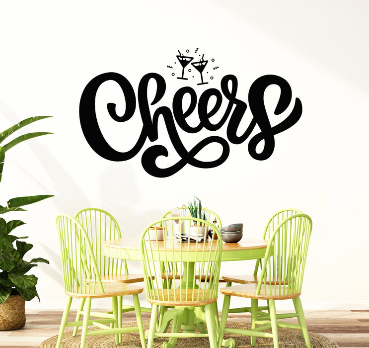 Autocollant mural en vinyle avec lettrage de boisson Martini Cheers Bar Décoration Autocollants Mural (g5963)