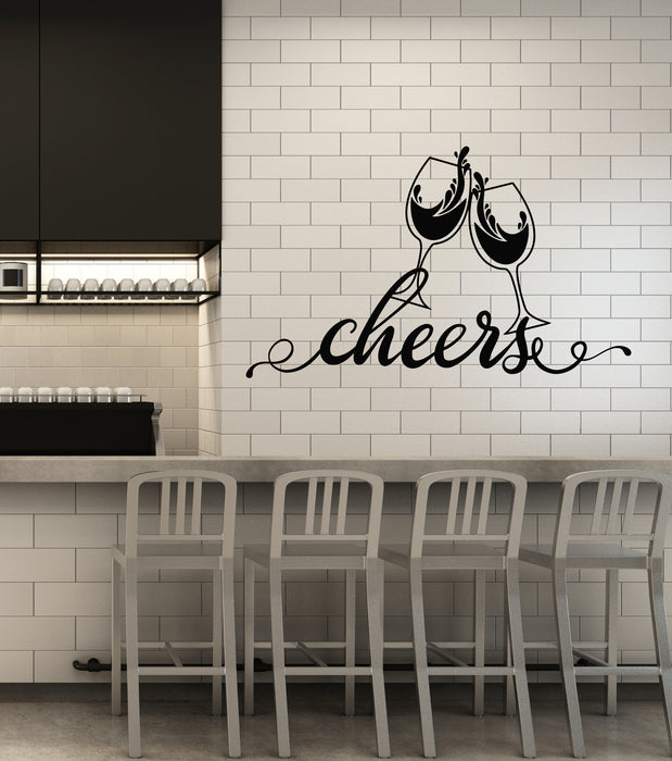 Vinyl Wall Decal Cheers Bar Decoration Cafe Drink Champagne Stickers Mural (g5934)