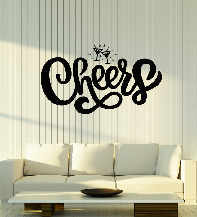 Autocollant mural en vinyle avec lettrage de boisson Martini Cheers Bar Décoration Autocollants Mural (g5963)