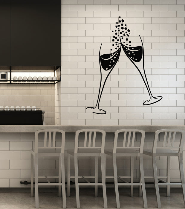 Vinyl Wall Decal Cheers Bar Decoration Drinking Champagne Feast Stickers Mural (g6047)