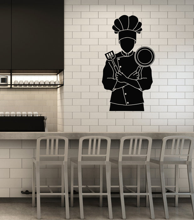 Vinyl Wall Decal Chef Cook Restaurant Kitchen Cooking Dining Room Stickers Mural (ig5382)