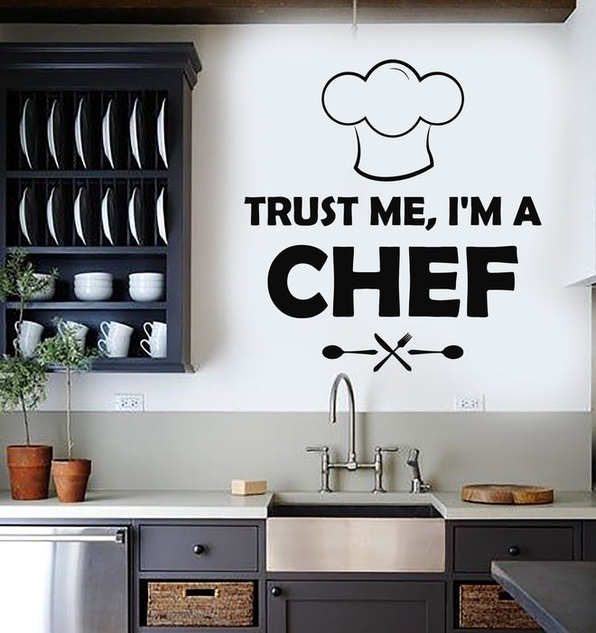 Vinyl Wall Decal Trust Me Chef Words Phrase Kitchen Decor Stickers Mural (g7746)