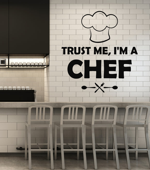 Vinyl Wall Decal Trust Me Chef Words Phrase Kitchen Decor Stickers Mural (g7746)