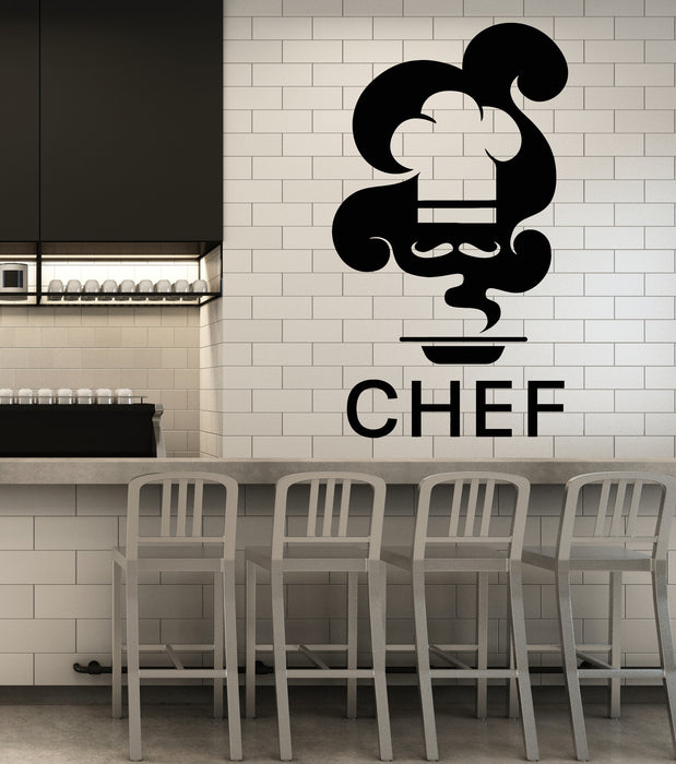 Vinyl Wall Decal Kitchen Restaurant Chef's Hat Cooking Interior Stickers Mural (g6821)