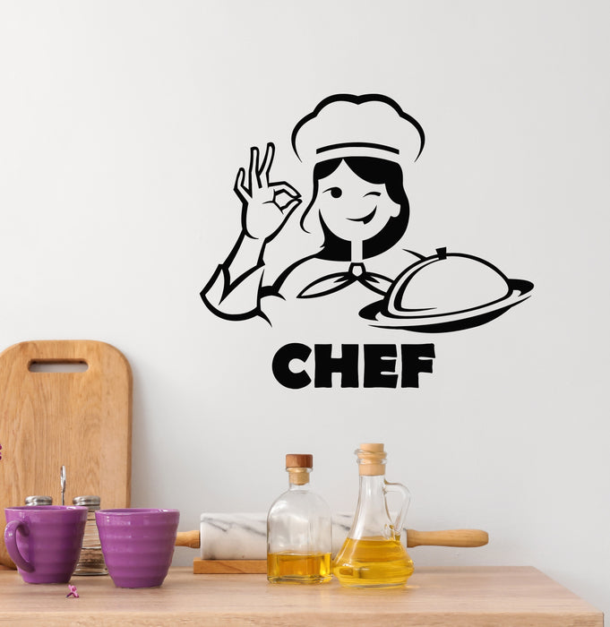 Vinyl Wall Decal Cook Food Chef Cooking Room KItchen Stickers Mural (g8310)