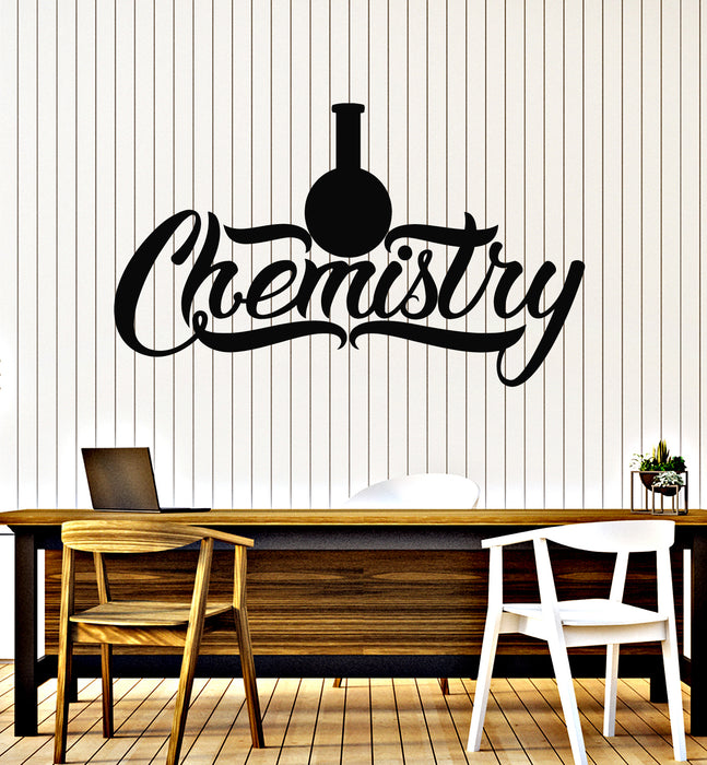 Vinyl Wall Decal Chemistry Glassware Words Lab Classroom School Art Stickers Mural (g1213)